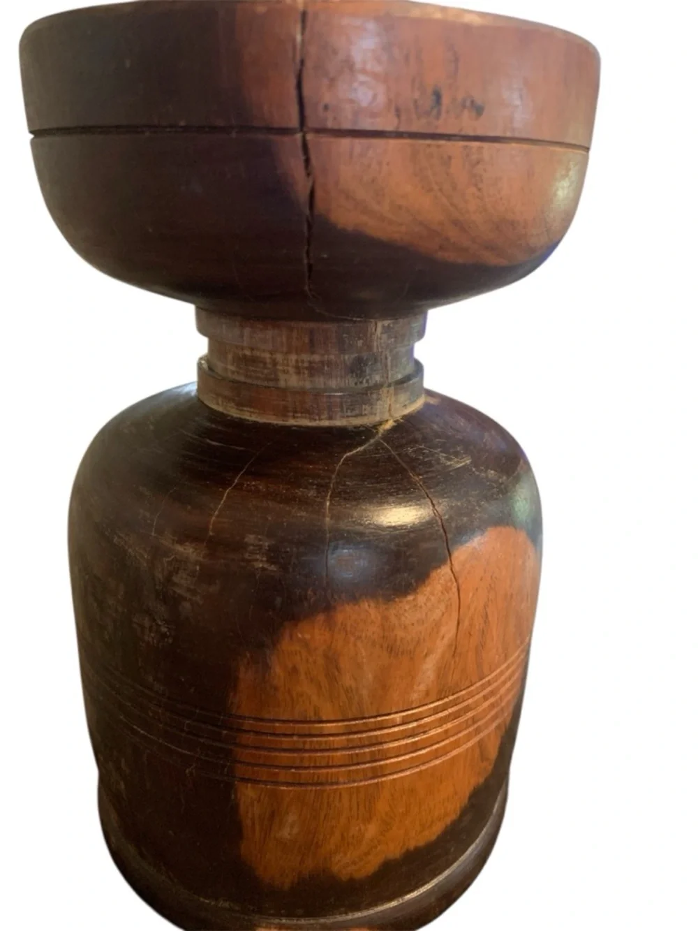 Vintage Wooden Mortar & Pestle Beautifully Hand Carved Dominican‎ Republic